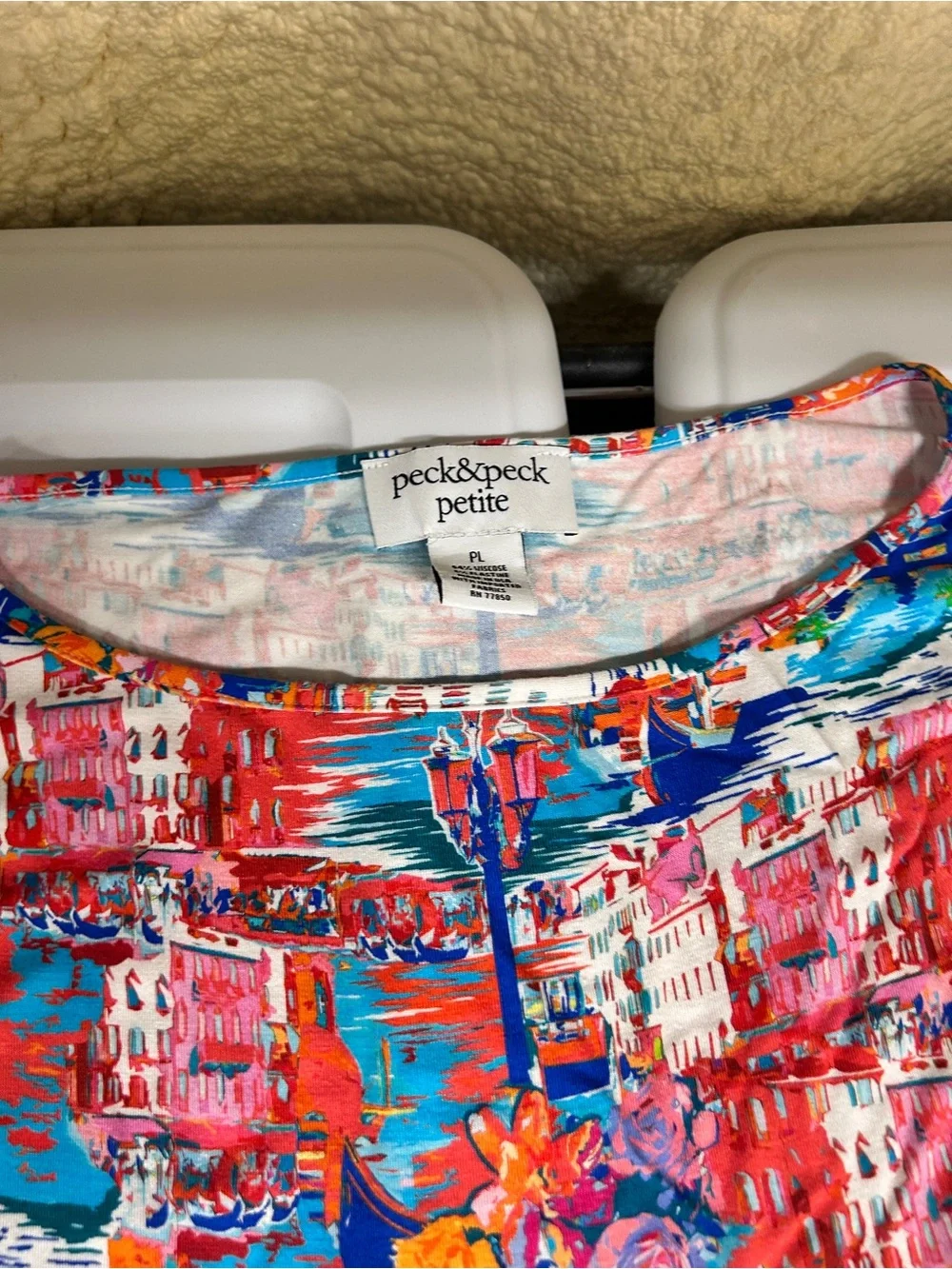 Peck & Peck Multicolor Abstract Floral Knit Top
